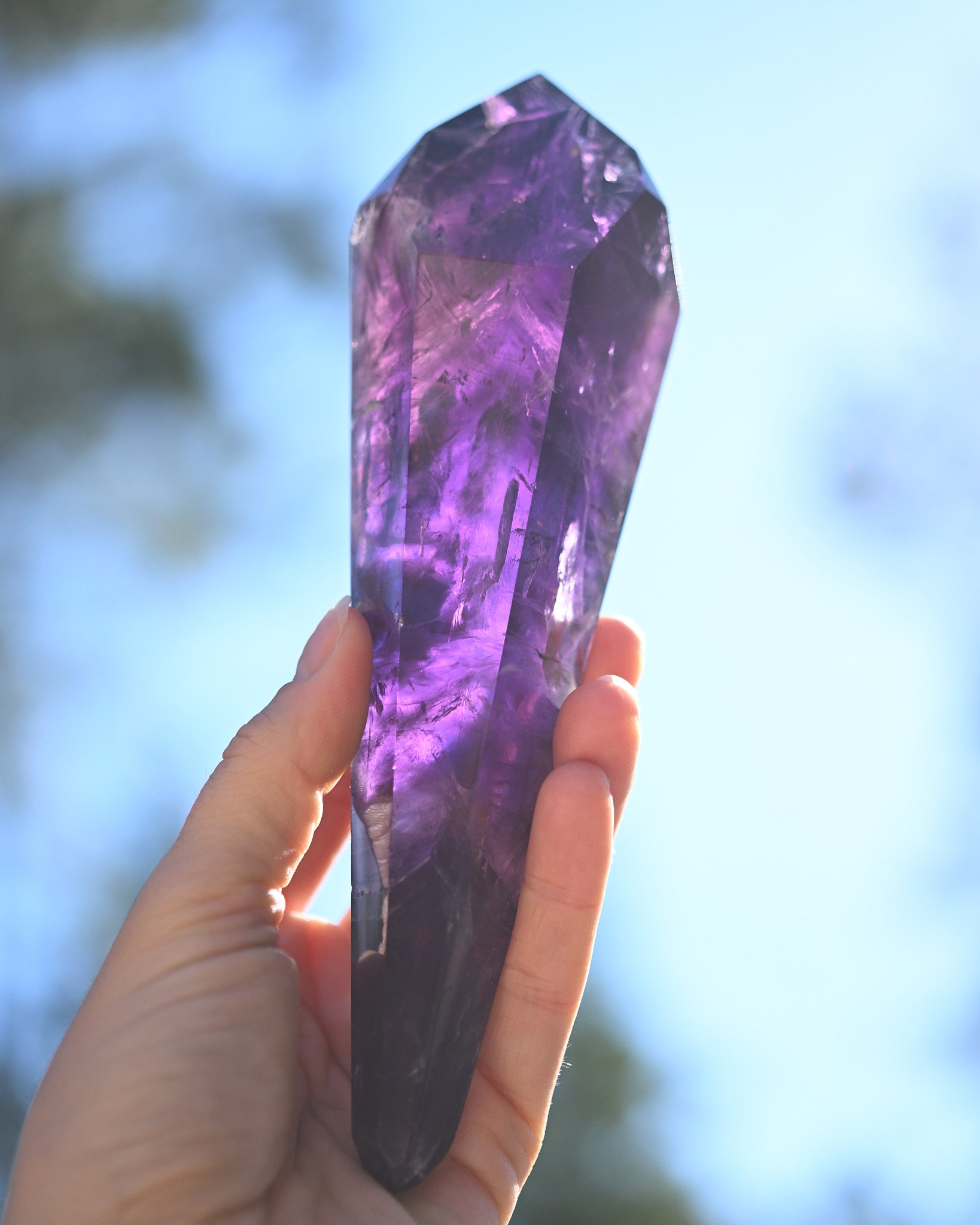 Bahia Amethyst Double Terminated - natural amethyst crystal view 7