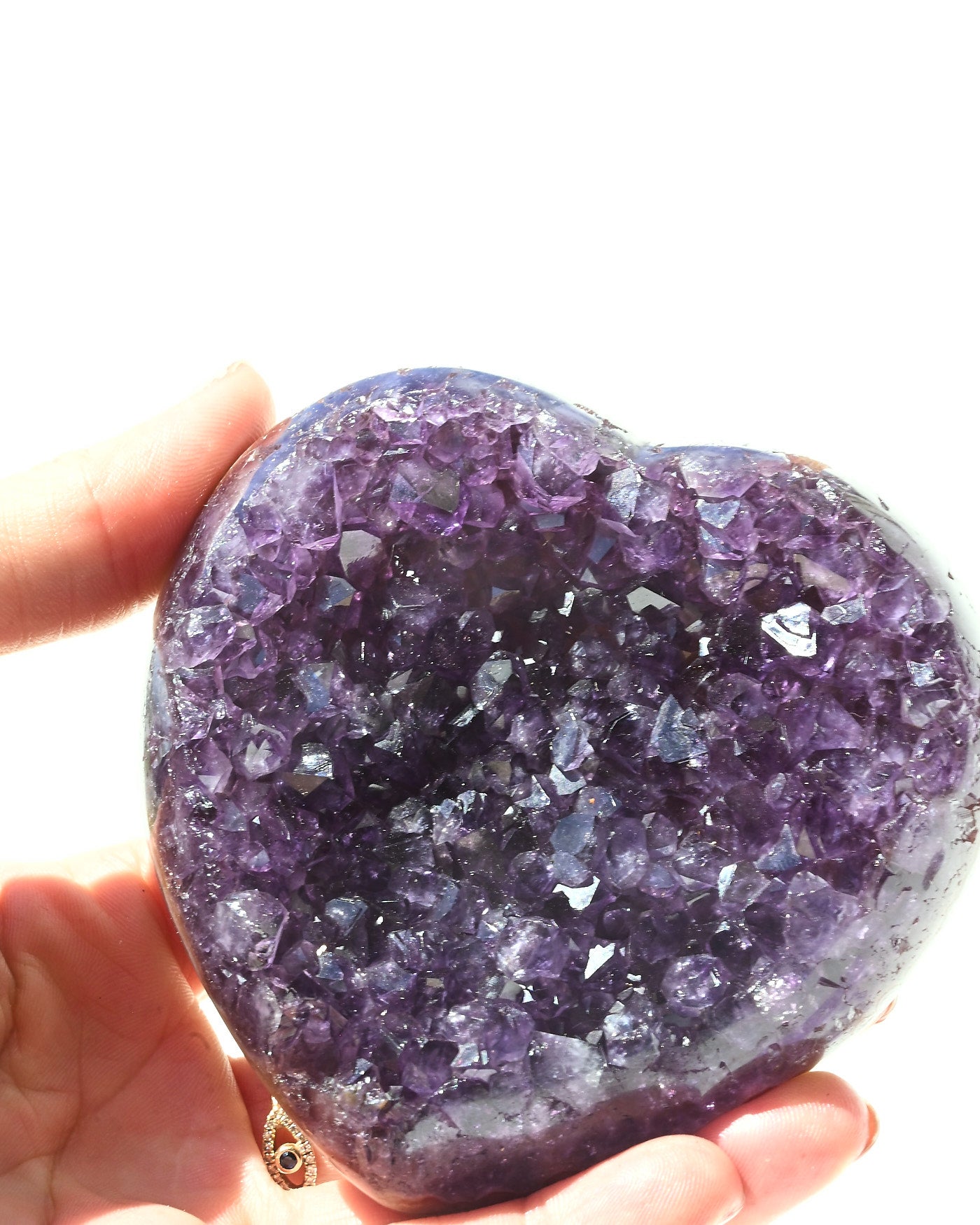 Amethyst Heart 313g side view