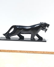 Black onyx panther carving detail showing artisan craftsmanship