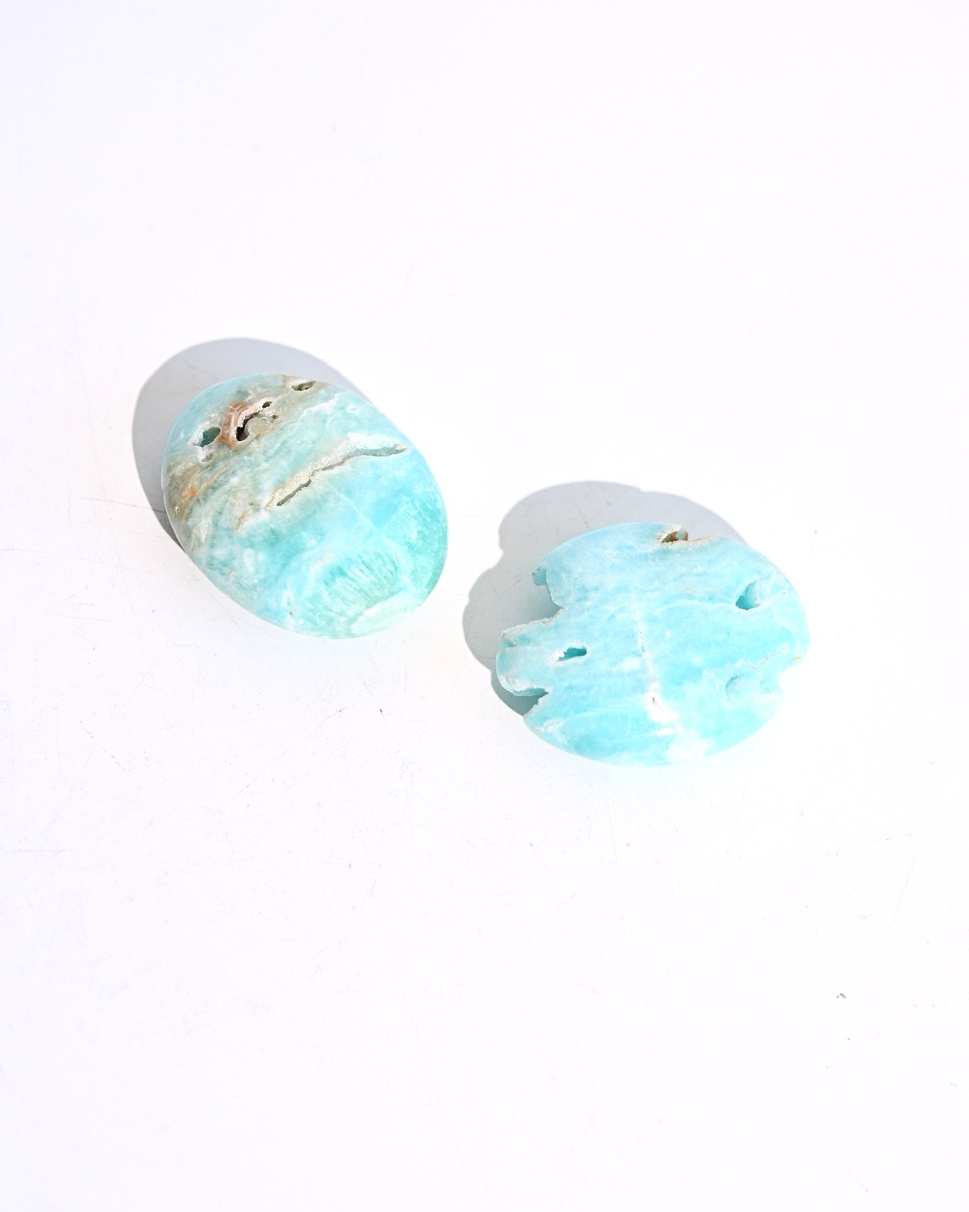 Blue Aragonite Palm Stone