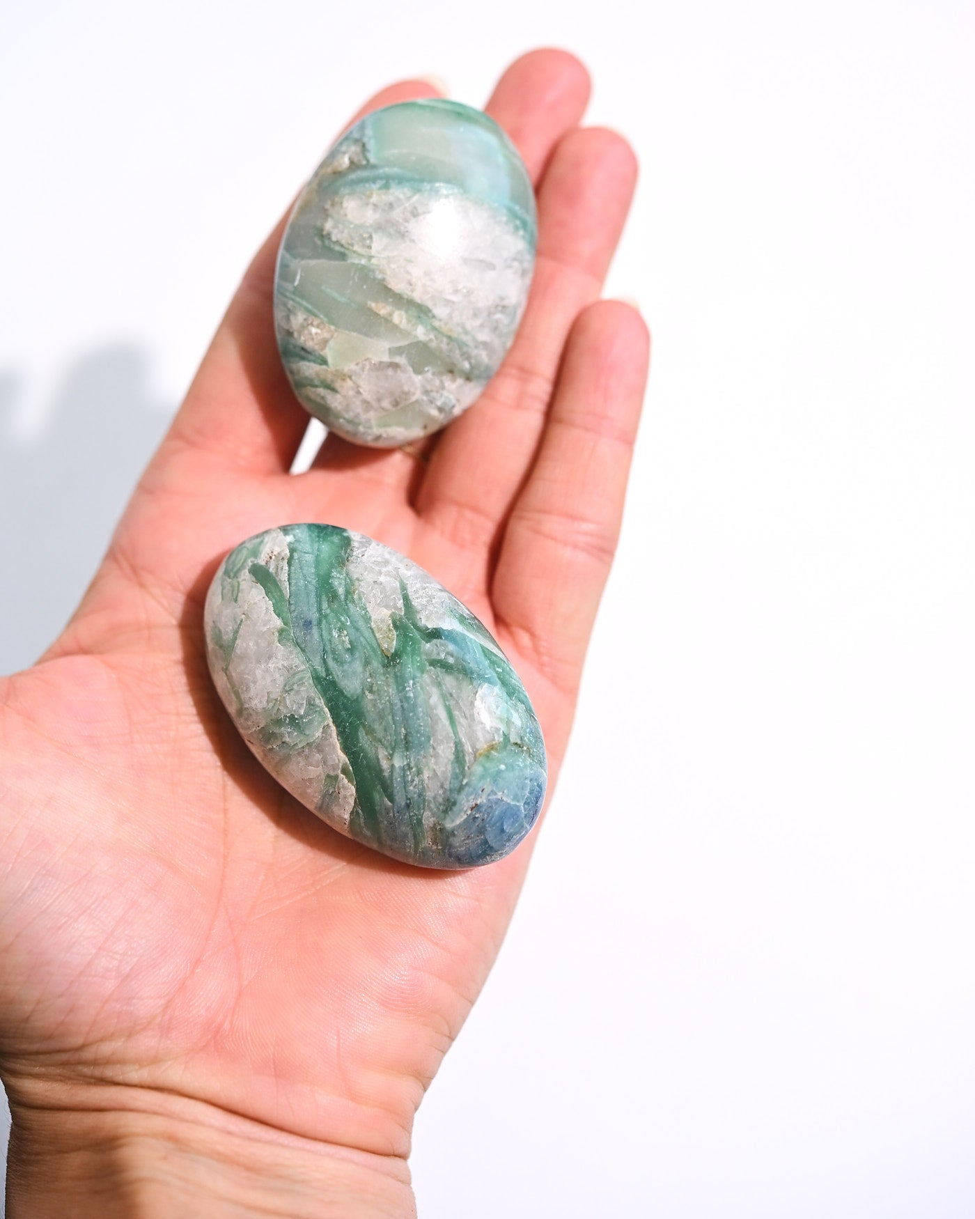 Blue Green Kyanite Palm Stone