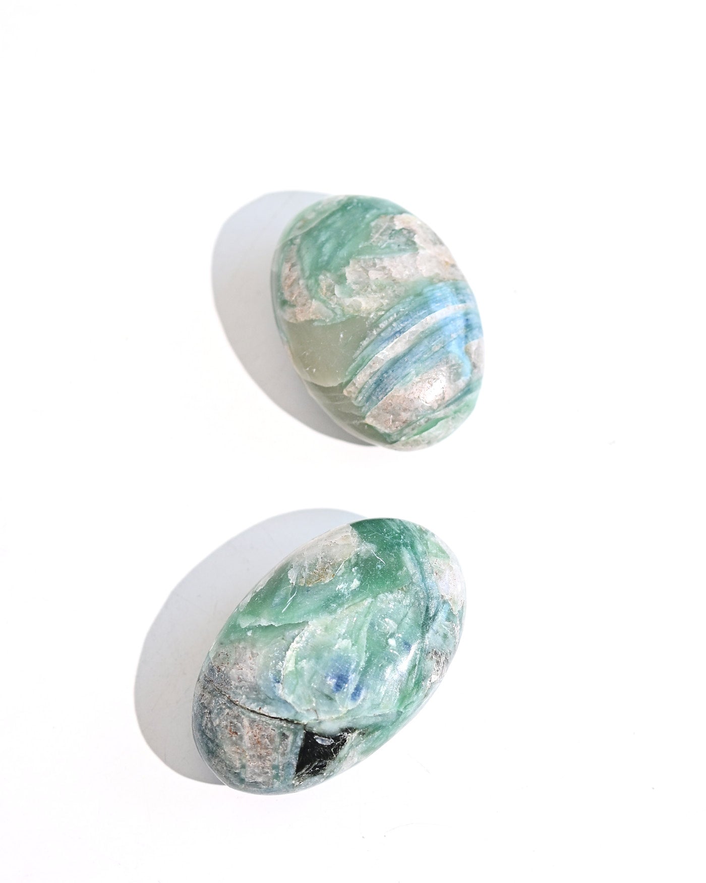 Blue Green Kyanite Palm Stone
