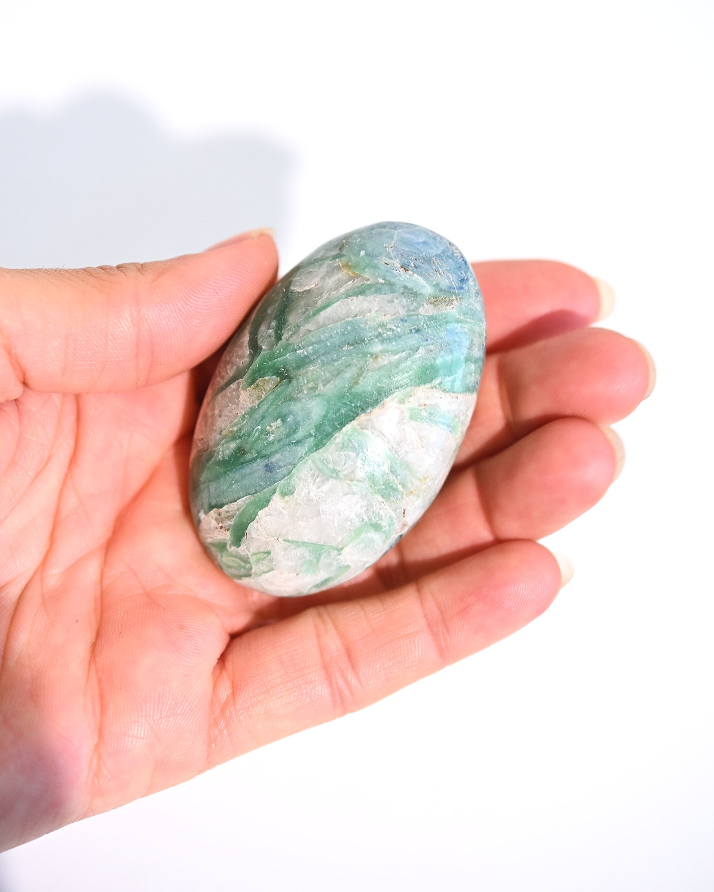 Blue Green Kyanite Palm Stone