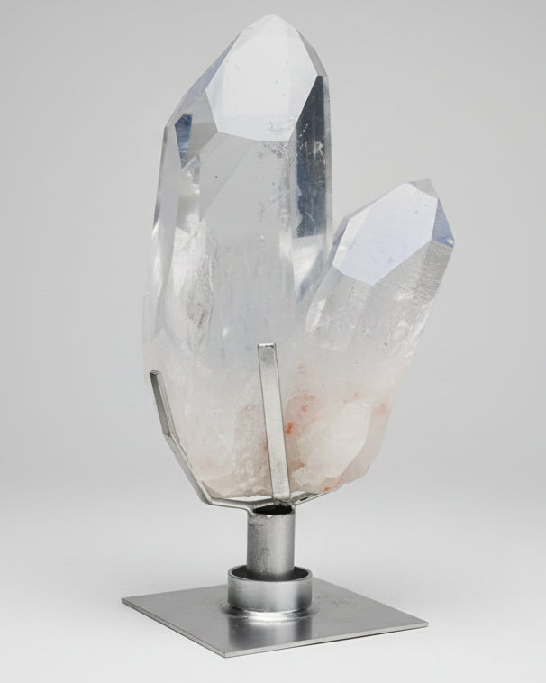 Rare Blue Needle Quartz Cluster on Spinning Stand – Brazil