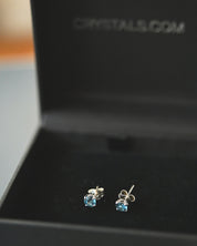Blue Topaz Sterling Silver Stud Earrings