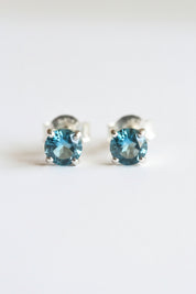 Blue Topaz Sterling Silver Stud Earrings