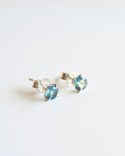 Blue Topaz Sterling Silver Stud Earrings