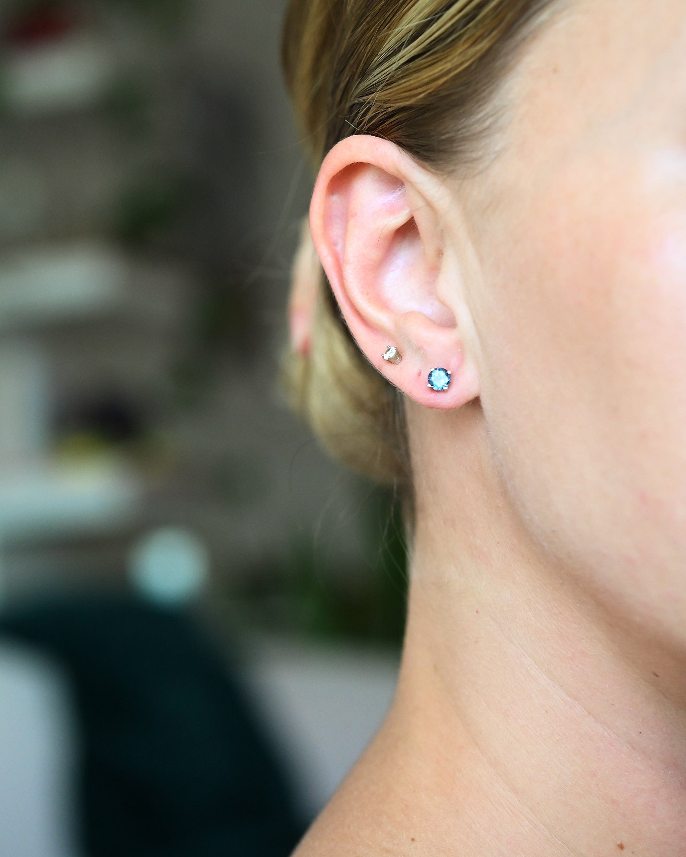 Blue Topaz Sterling Silver Stud Earrings