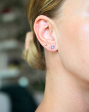 Blue Topaz Sterling Silver Stud Earrings