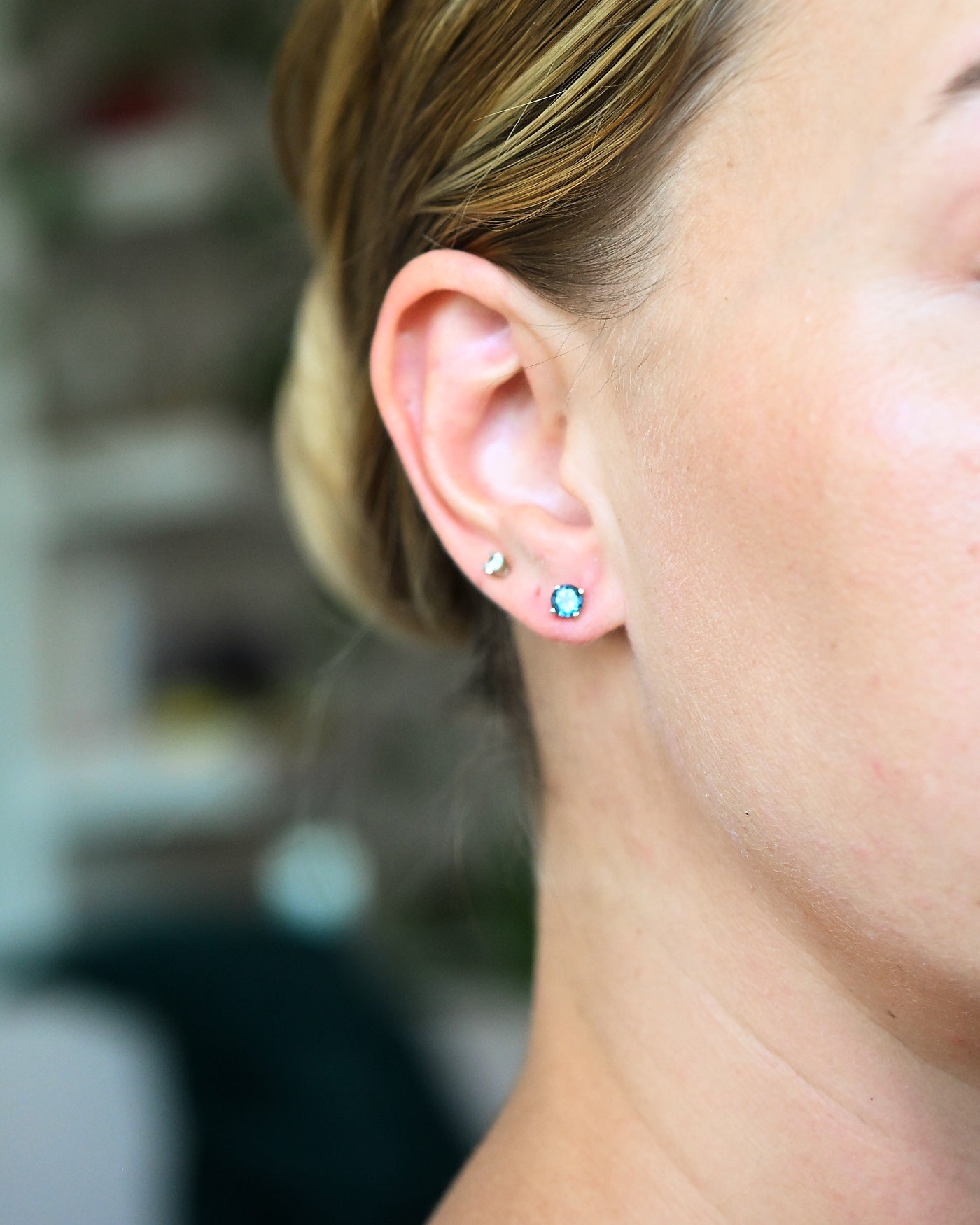 Blue Topaz Sterling Silver Stud Earrings