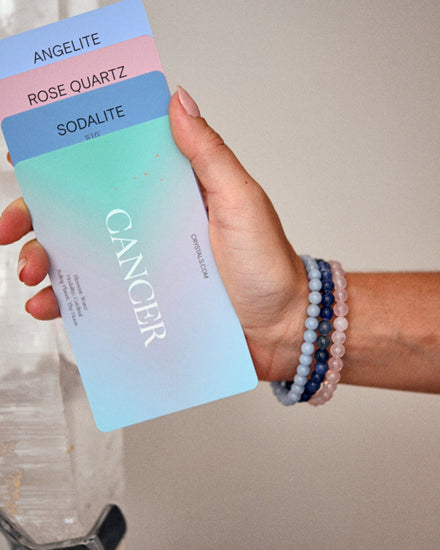 Cancer Bracelet Trio — Rose Quartz crystal specimen