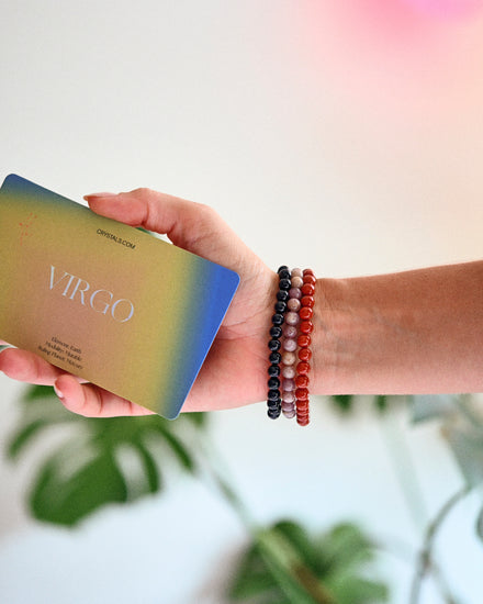 Virgo Bracelet Trio — Lepidolite crystal specimen