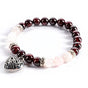 Crystal Bracelet | Harmony - Garnet, Rose Quartz & Heart Charm