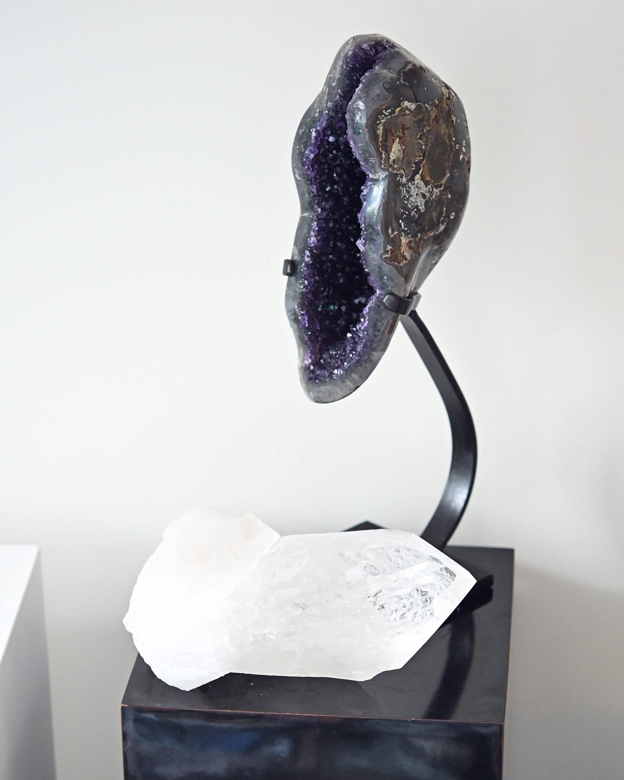 Statement Quartz Point & Amethyst Duo – Clarity & Protection