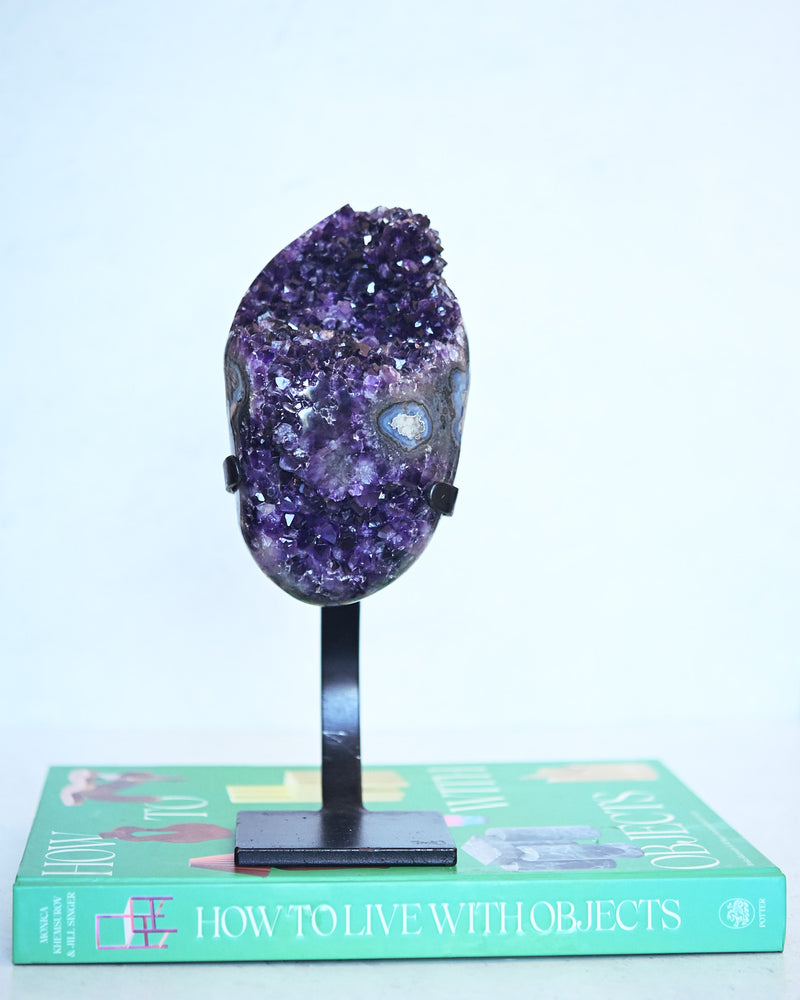 Amethyst geode on stand from Uruguay - part of curated crystal bundle at Crystals.com