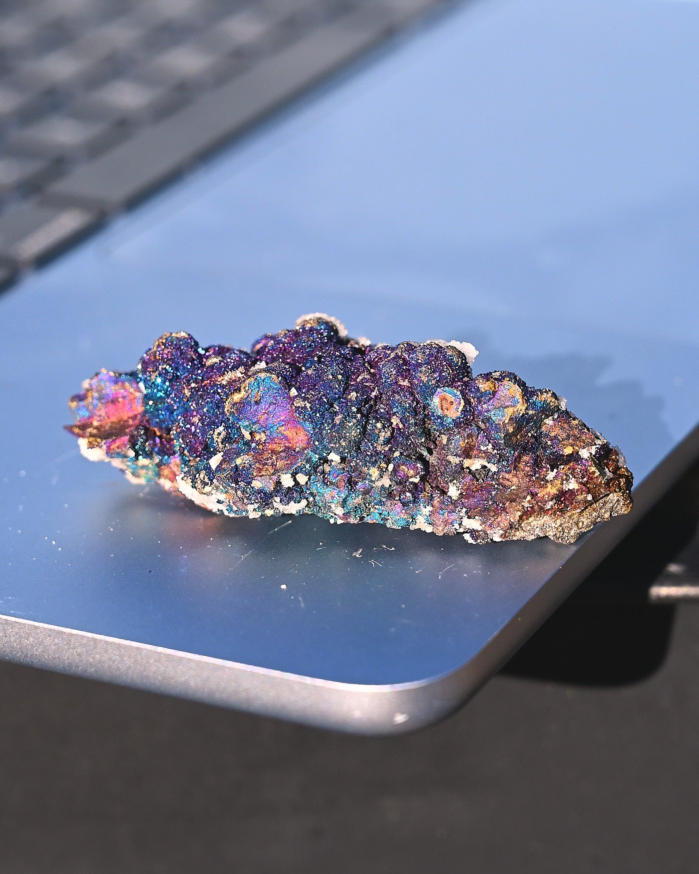 Chalcopyrite on Druzy Quartz Casteel Mine 0.12 lb