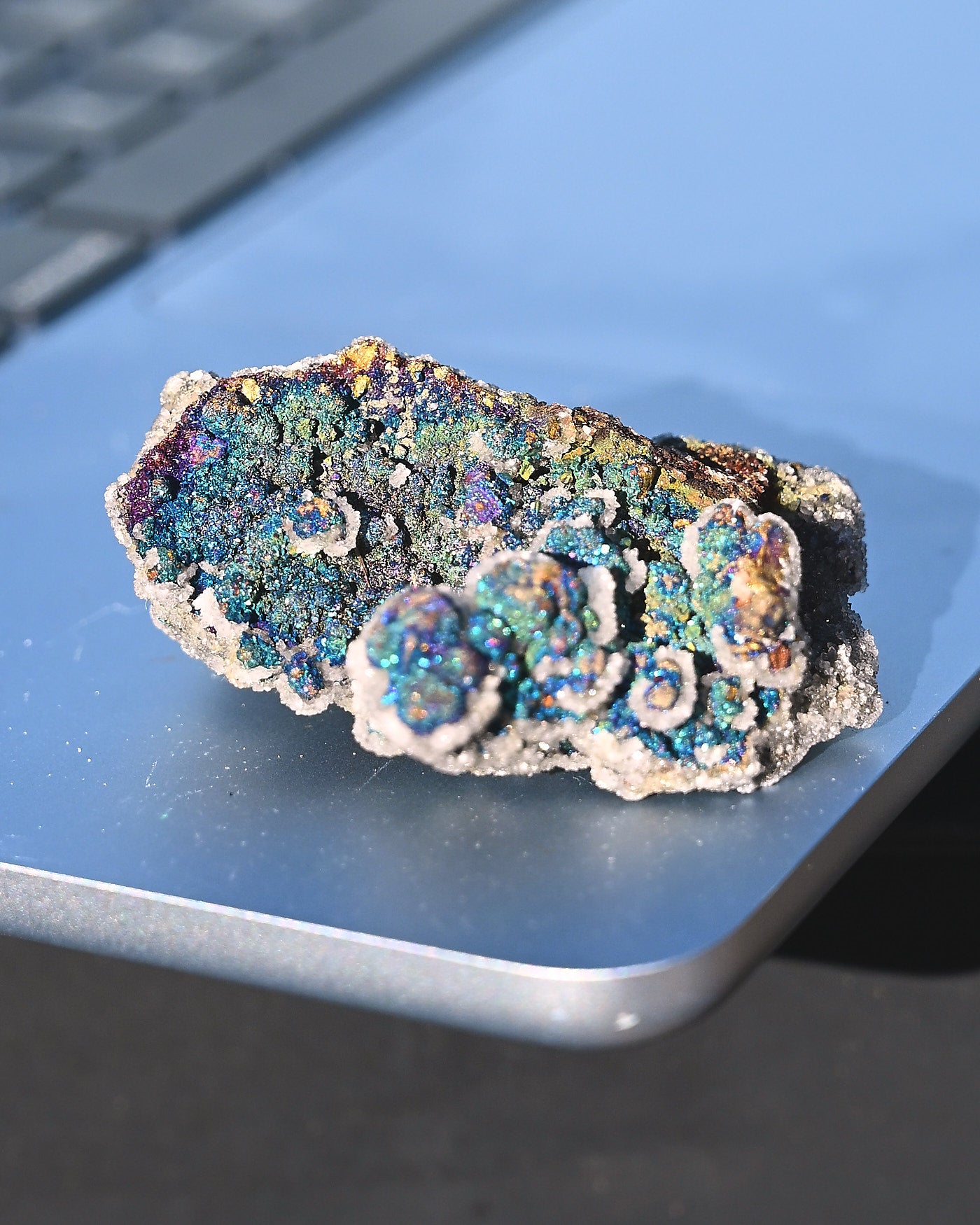 Chalcopyrite on Druzy Quartz Casteel Mine 0.14 lb