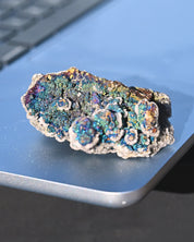 Chalcopyrite on Druzy Quartz Casteel Mine 0.14 lb
