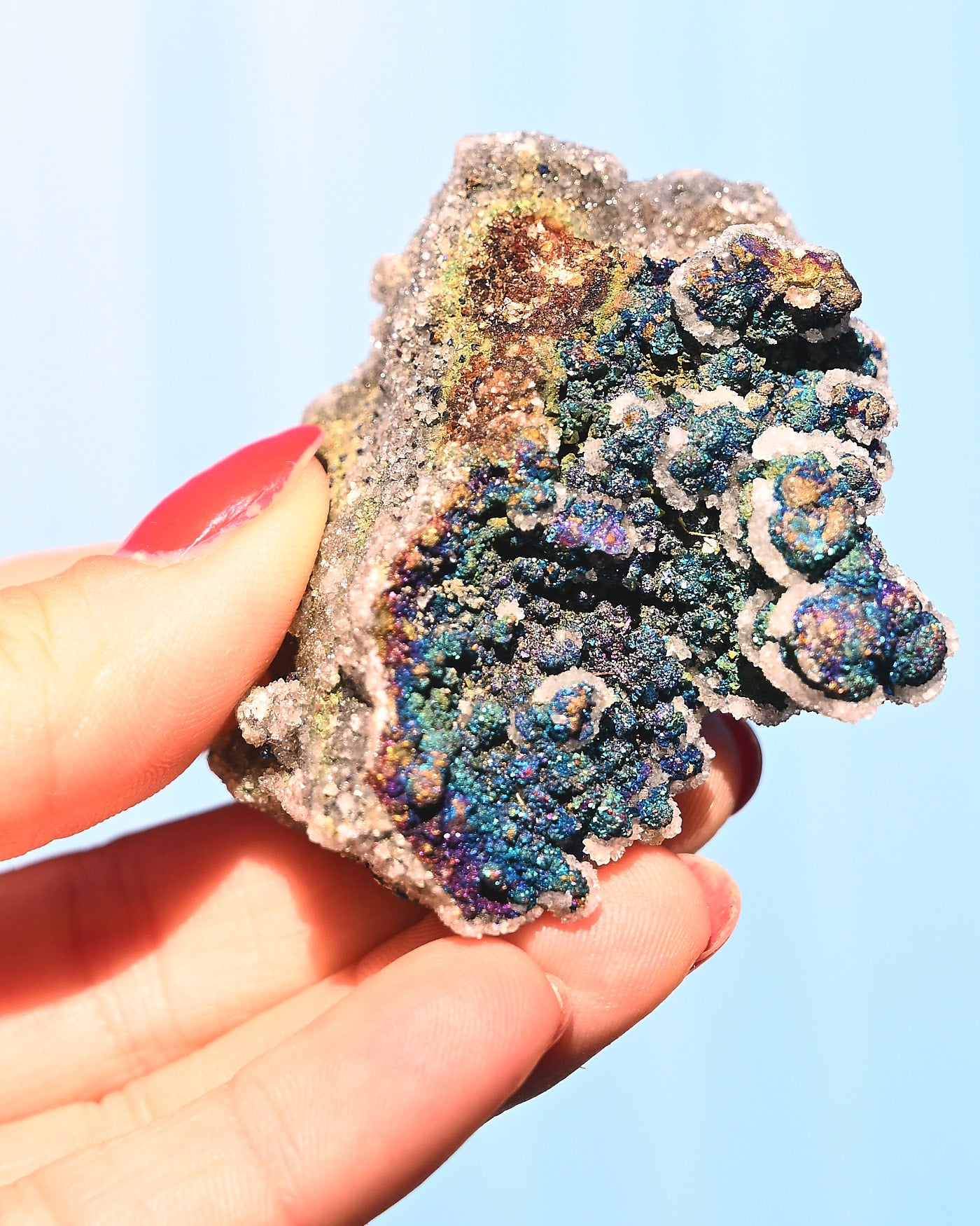 Chalcopyrite on Druzy Quartz Casteel Mine 0.14 lb