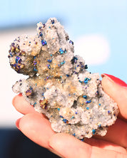 Chalcopyrite on Druzy Quartz Casteel Mine 0.18 lb
