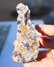 Chalcopyrite on Druzy Quartz Casteel Mine 0.23 lb