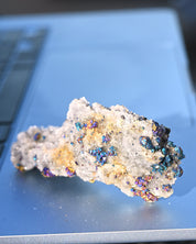 Chalcopyrite on Druzy Quartz Casteel Mine 0.23 lb