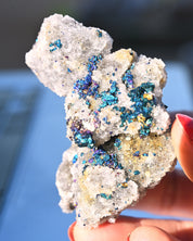 Chalcopyrite on Druzy Quartz Casteel Mine 0.265 lb