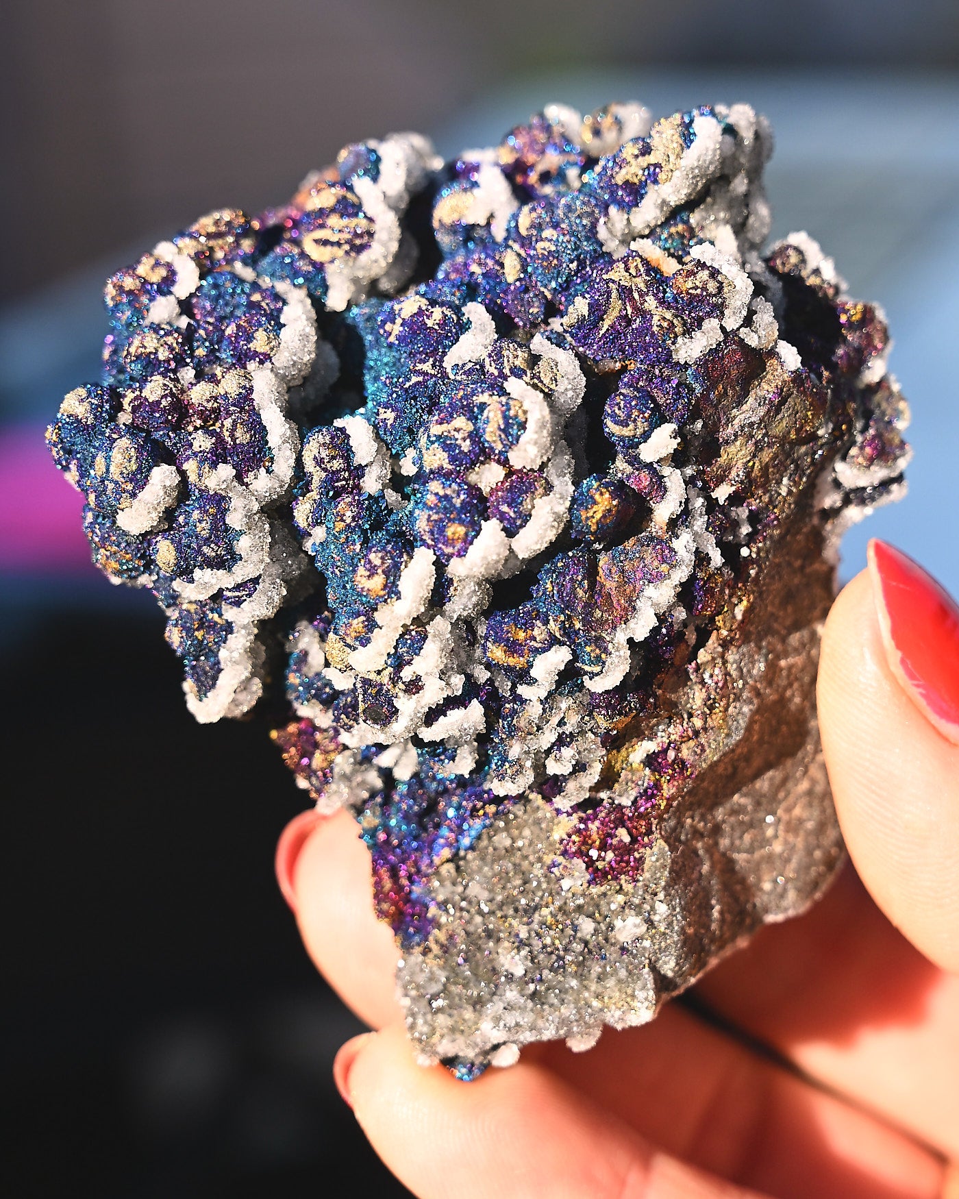 Chalcopyrite on Druzy Quartz Casteel Mine 0.305 lb