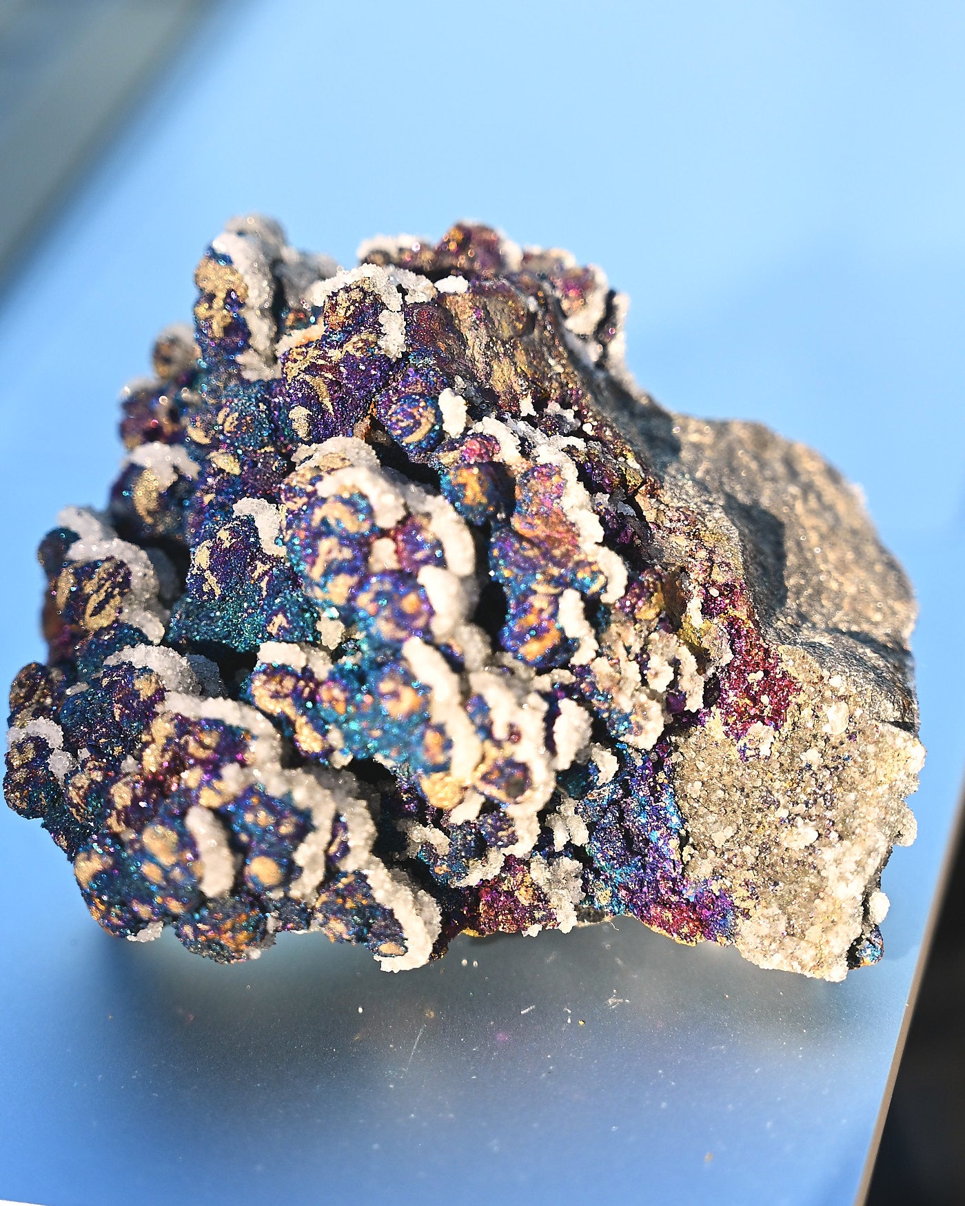 Chalcopyrite on Druzy Quartz Casteel Mine 0.305 lb