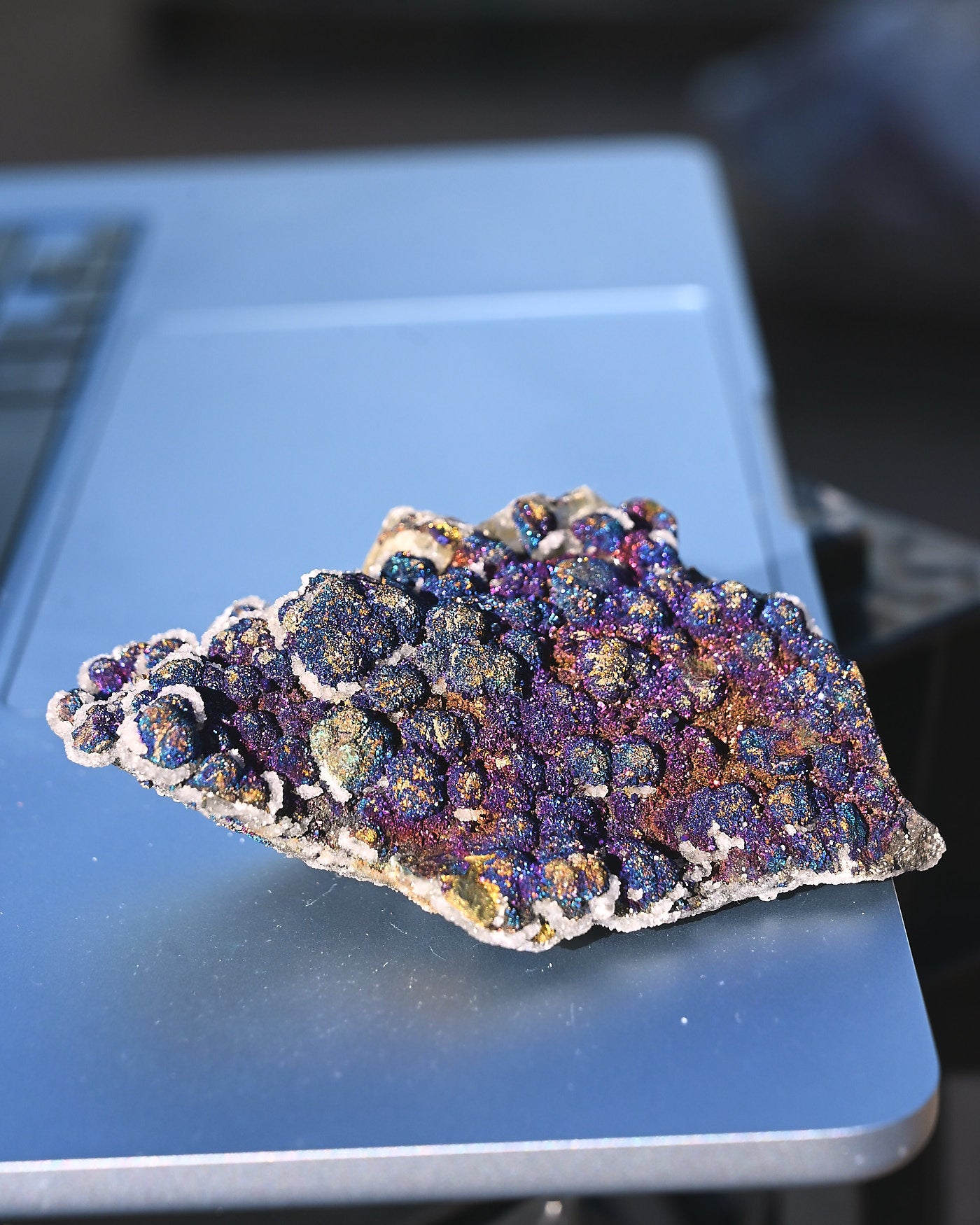 Chalcopyrite on Druzy Quartz Casteel Mine 0.33 lb