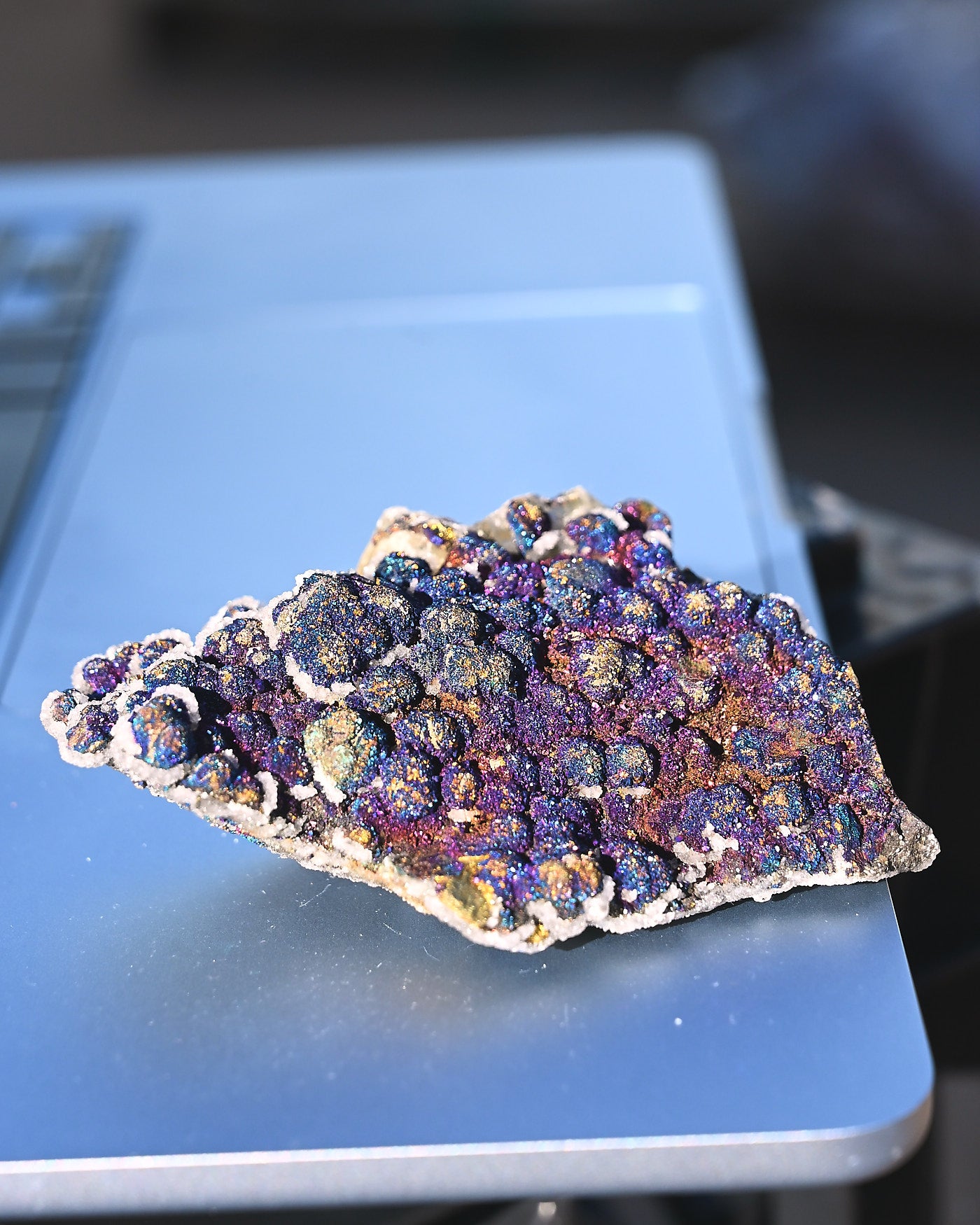 Chalcopyrite on Druzy Quartz Casteel Mine 0.33 lb