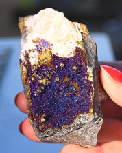 Chalcopyrite on Druzy Quartz Casteel Mine 0.35 lb