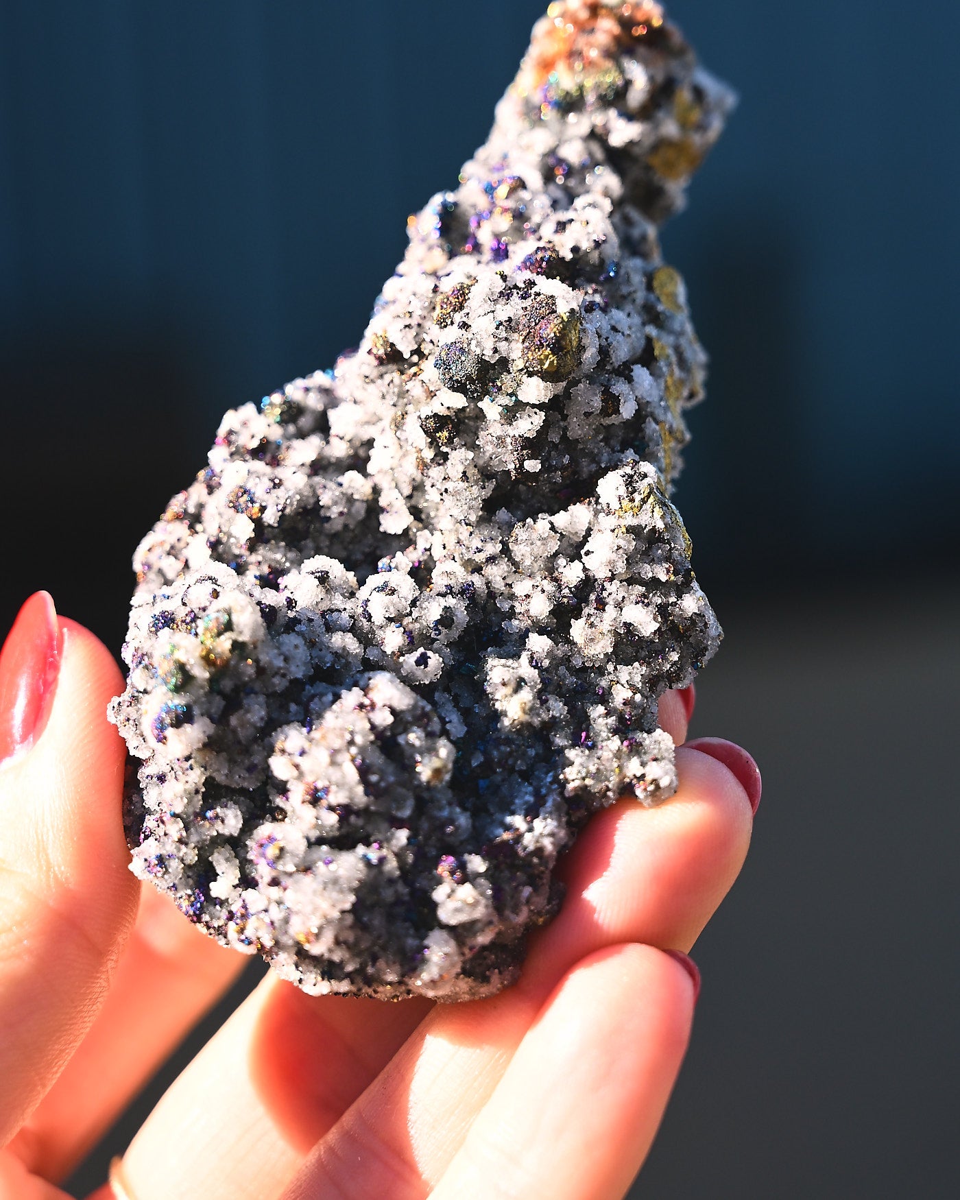 Chalcopyrite on Druzy Quartz Casteel Mine 0.355 lb