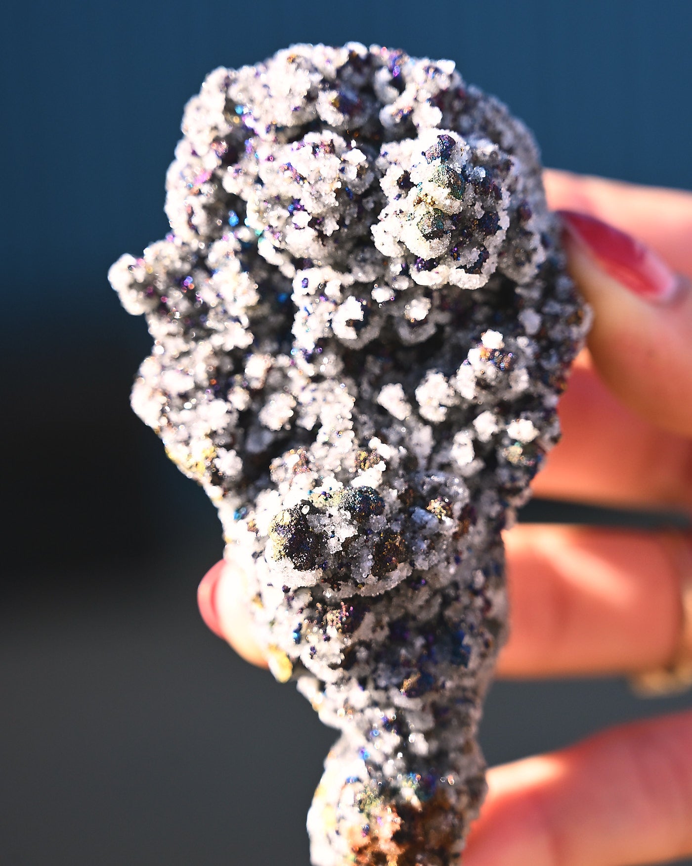 Chalcopyrite on Druzy Quartz Casteel Mine 0.355 lb