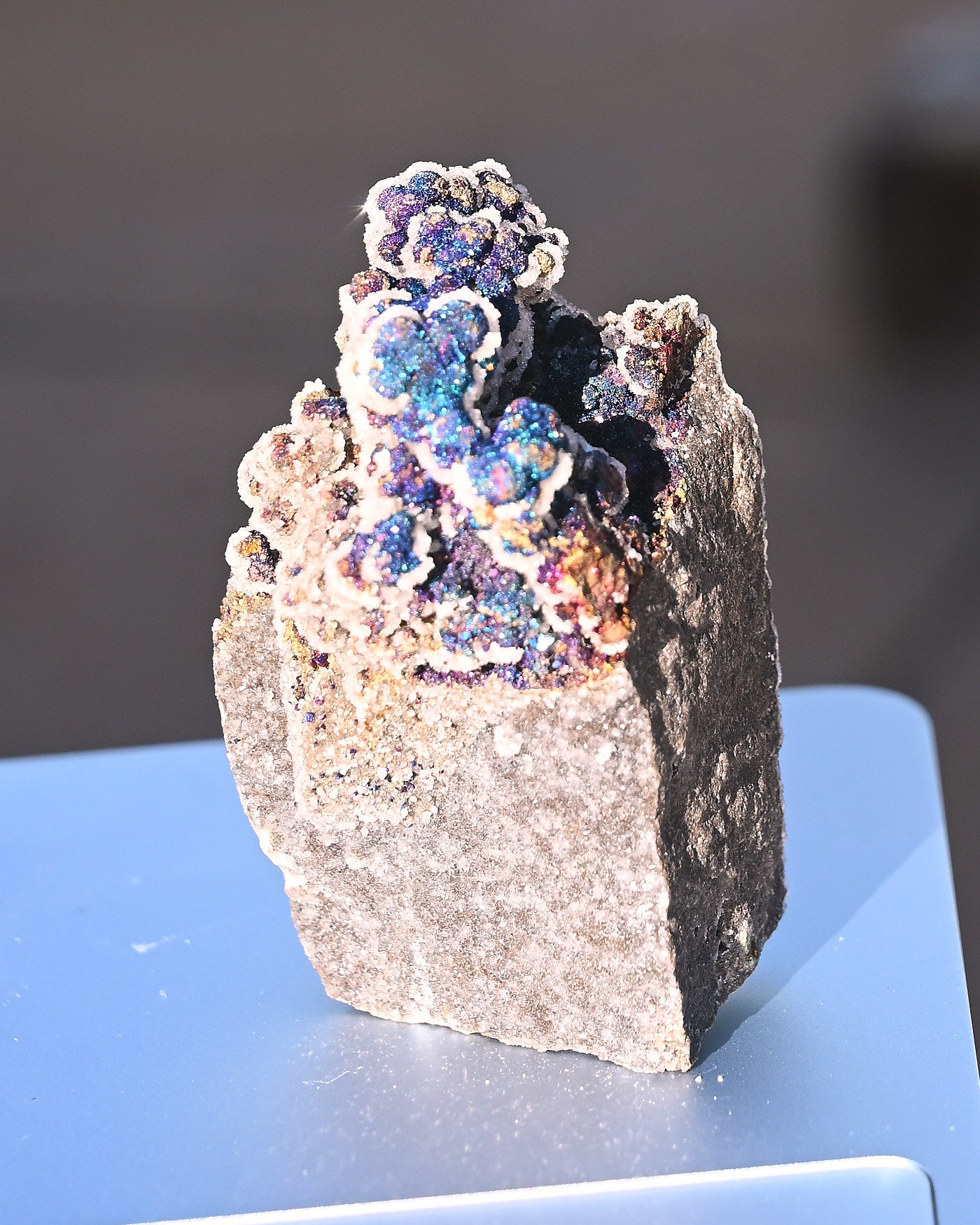 Chalcopyrite on Druzy Quartz Casteel Mine 0.42 lb