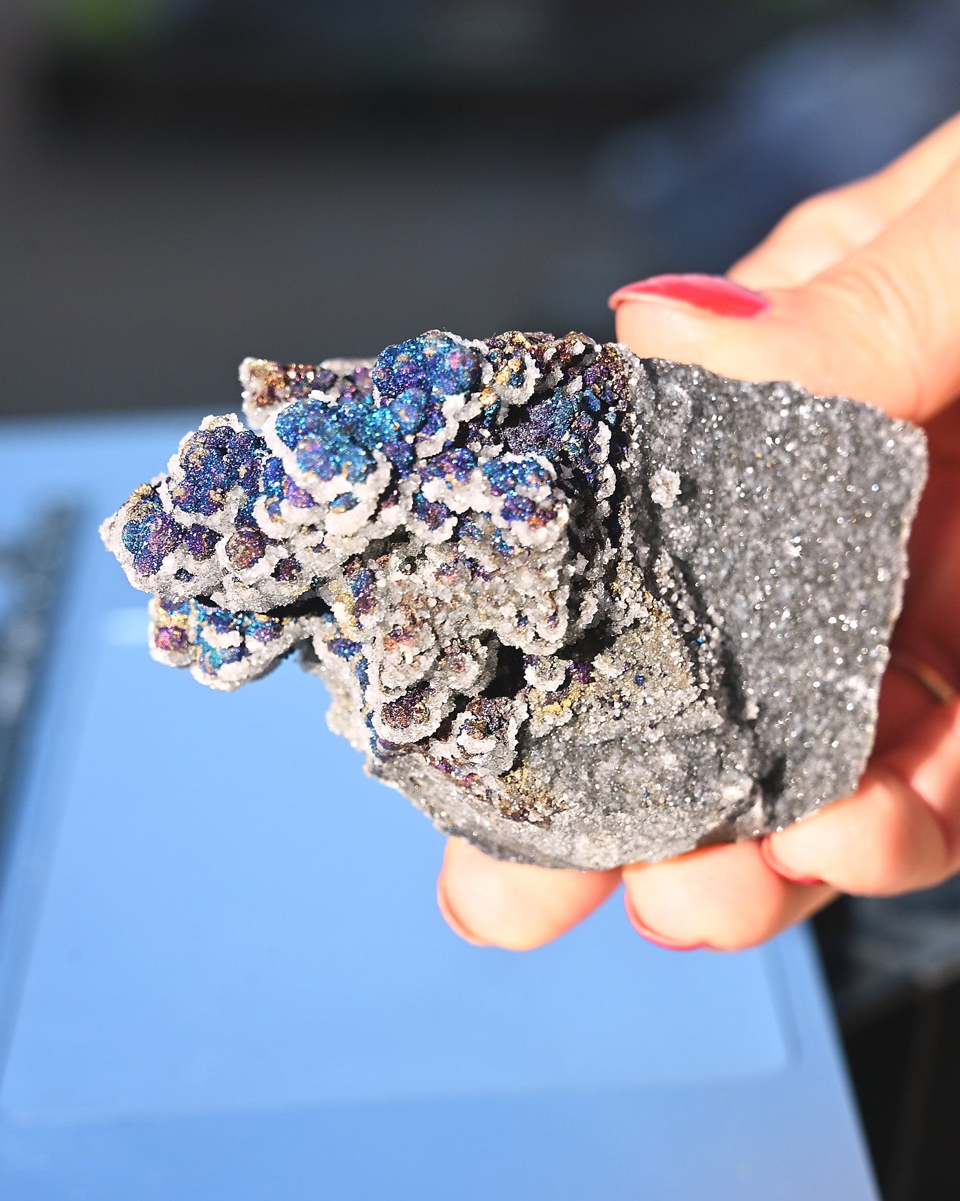 Chalcopyrite on Druzy Quartz Casteel Mine 0.42 lb