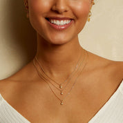 White Topaz Sun Pendant Necklace 18kt Gold - Image 3 - Crystals.com