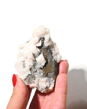 Calcite specimen with dolomite and druzy from Canada, 126 grams