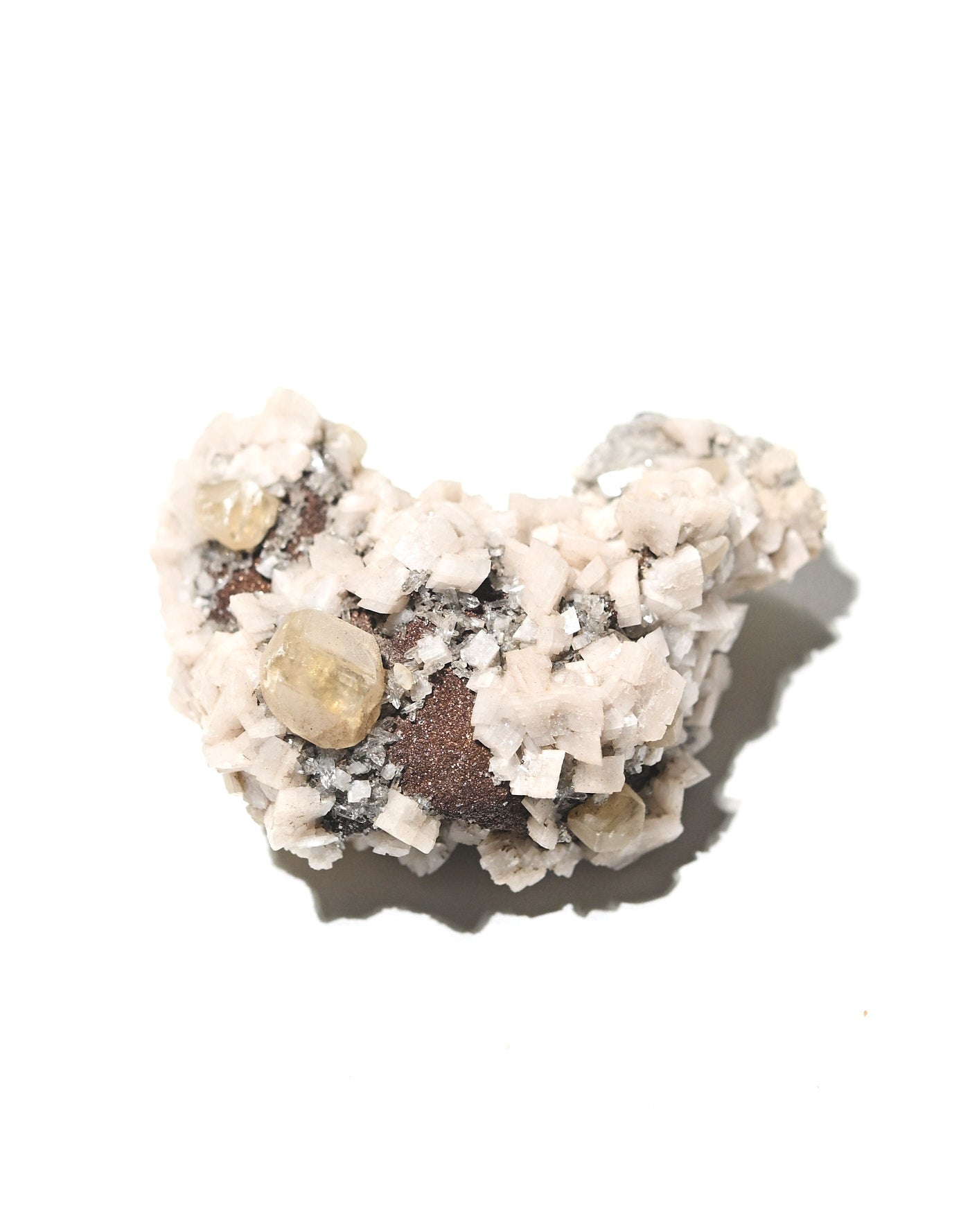 Calcite with Dolomite top view showing crystal formation
