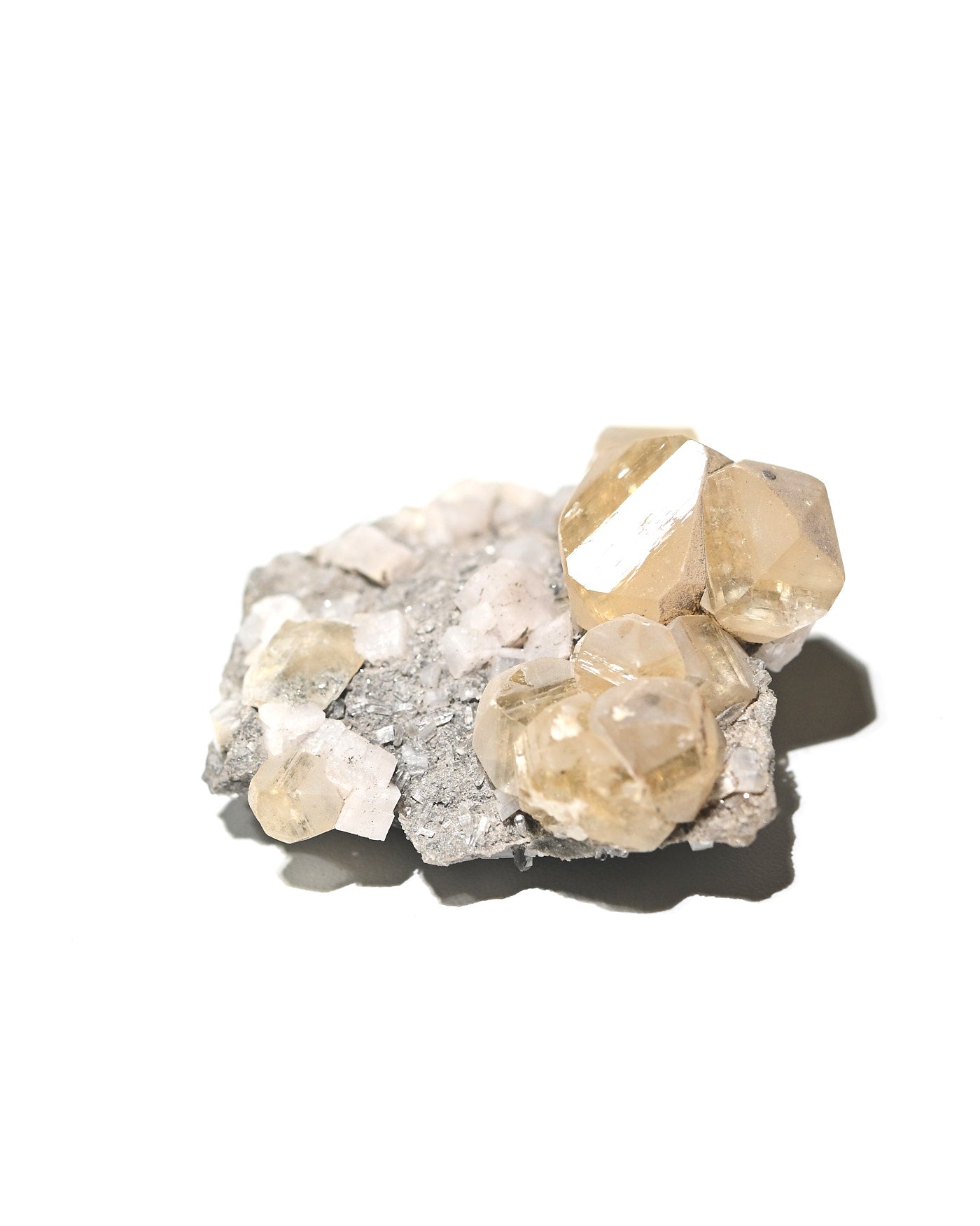 Calcite crystal detail showing warm golden luster