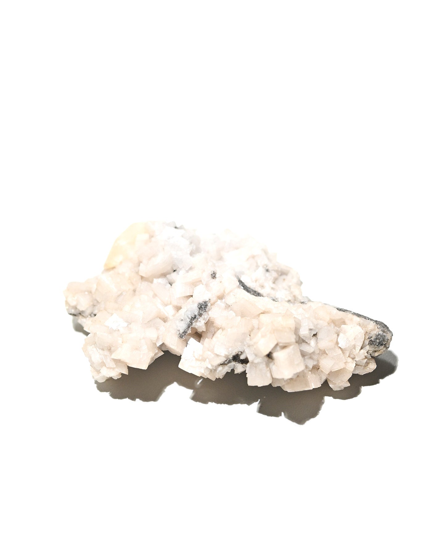 Calcite Crystal Cluster Canada 67g - side view on white background