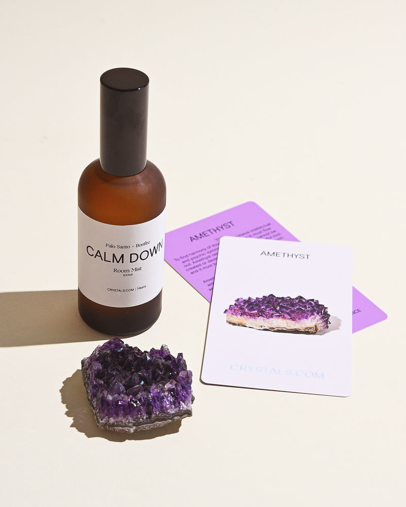 Calm Down Bundle: Room Mist + Amethyst Cluster