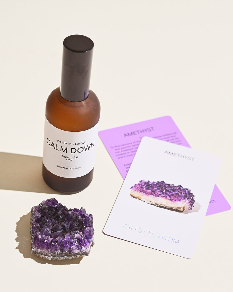 Calm Down Bundle: Room Mist + Amethyst Cluster