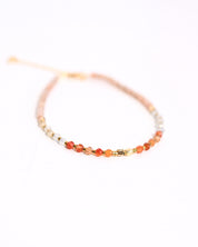 Carnelian and Rose Quartz Bracelet close up