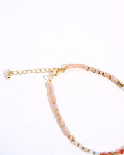Carnelian and Rose Quartz Bracelet on wrist