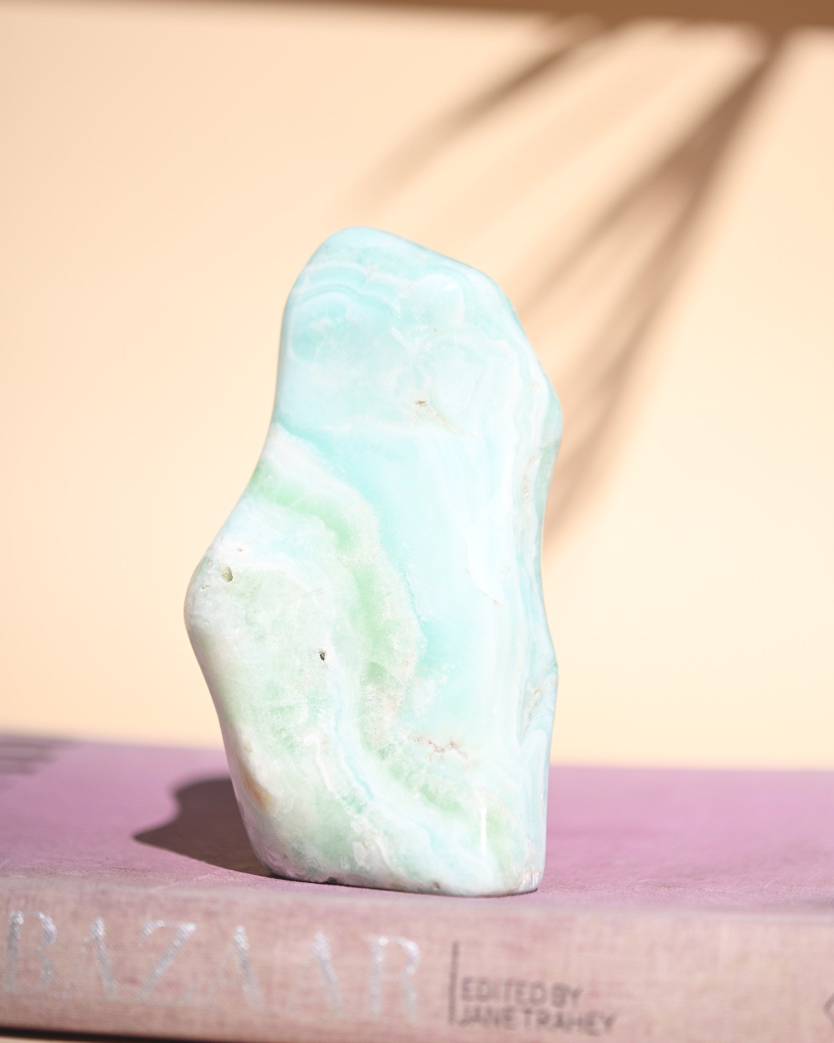 Caribbean Calcite Freeform - calcite crystal freeform sculpture scale view
