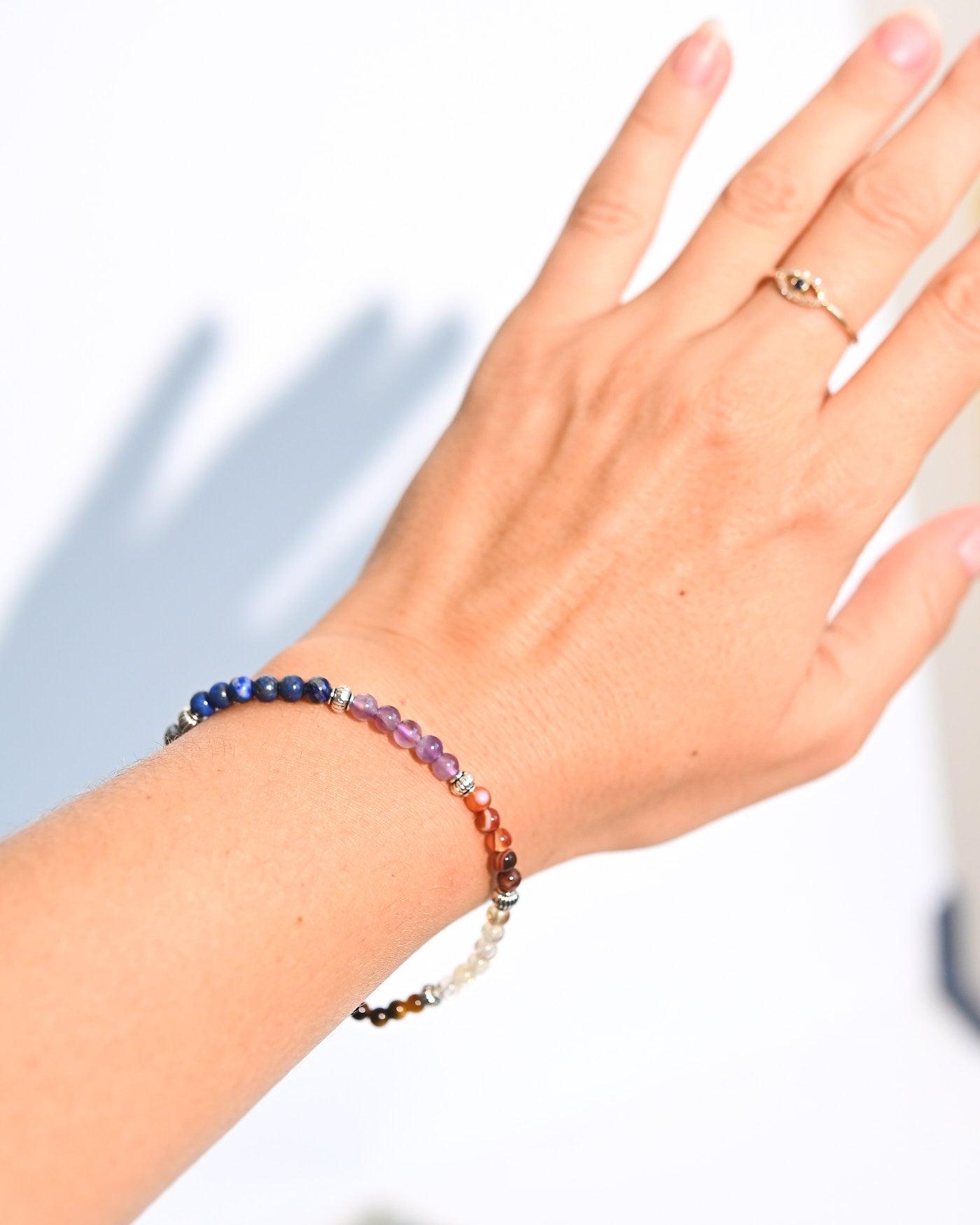 7 Chakra Crystal Bracelet on display