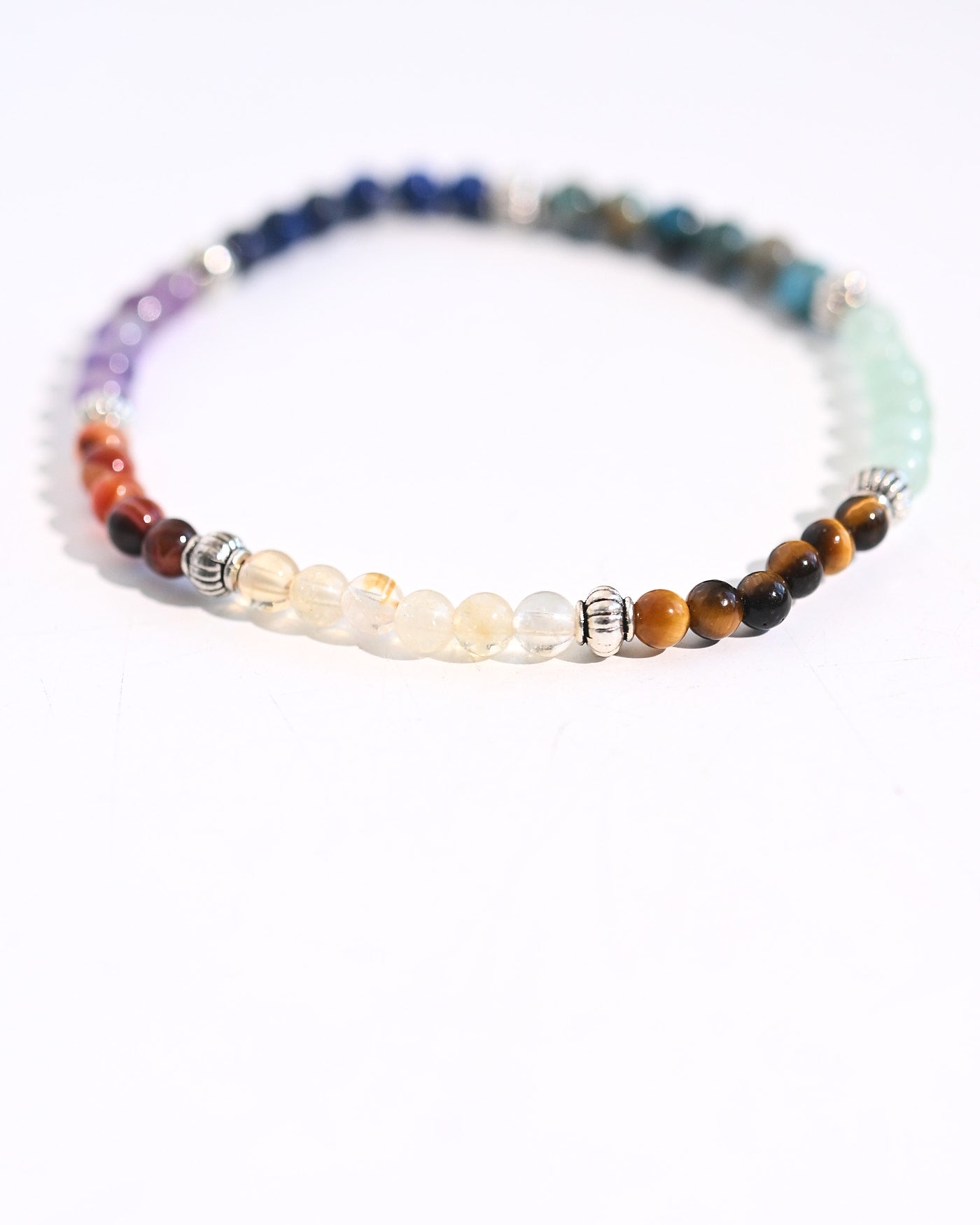 7 Chakra Crystal Bracelet on wrist
