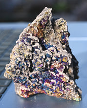 Chalcopyrite on Druzy Quartz Casteel Mine 0.925 lb