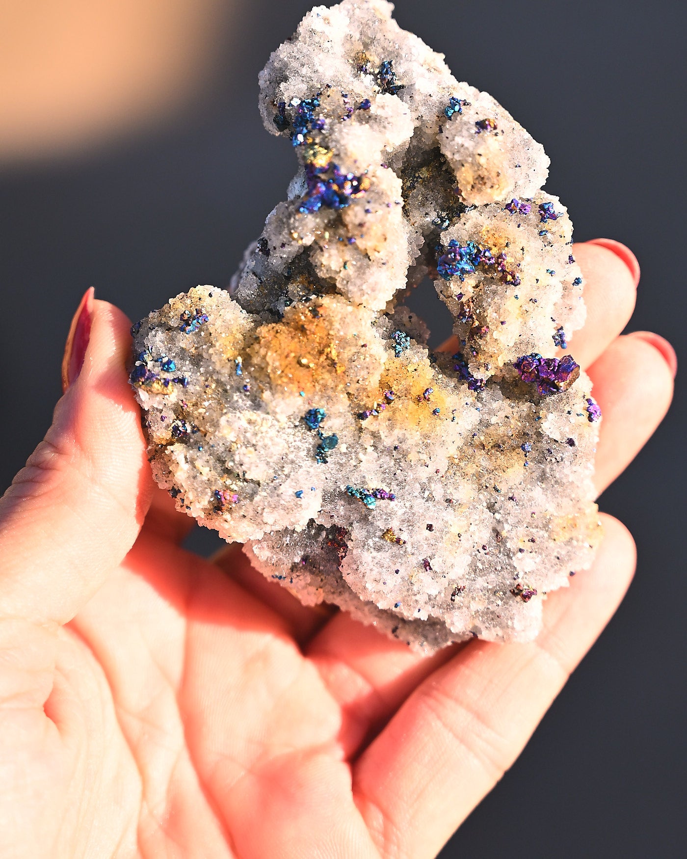 Chalcopyrite on Quartz, 0.275 lb specimen